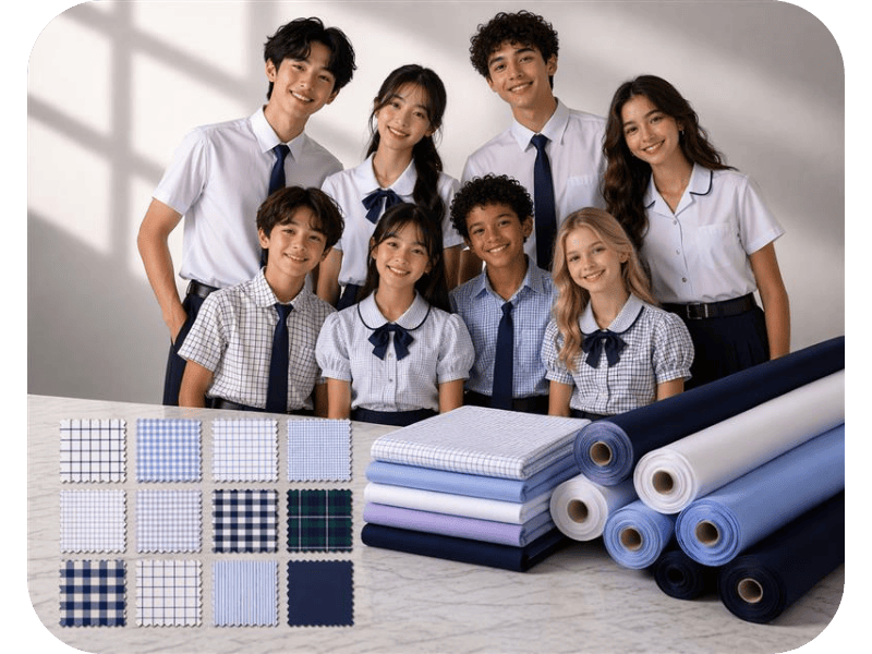 จำหน่ายผ้าสำหรับผลิตชุดนักเรียน–นักศึกษา